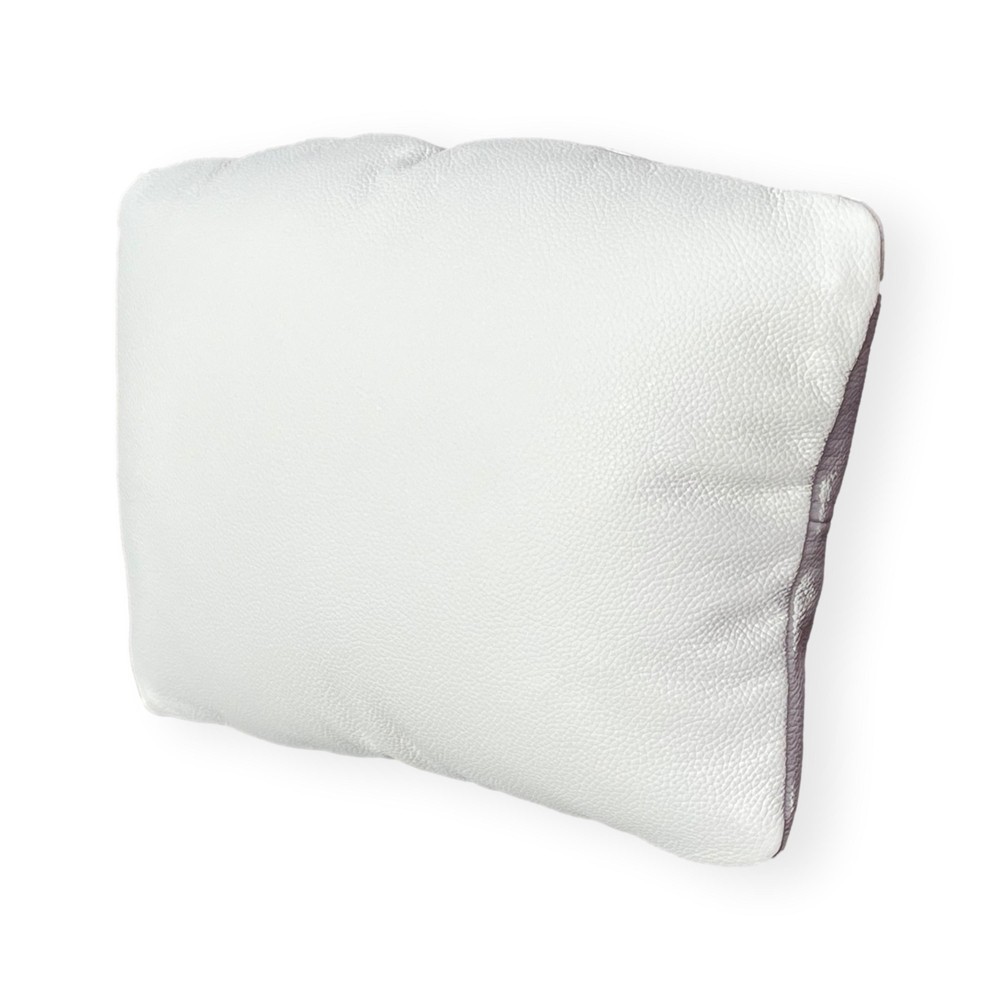 flexibel auflegbares Nackenkissen in Leder weiß- für fast alle Sessel  geeignet
